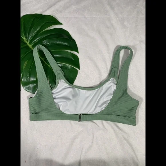 NEW 2PC Rhythm Palm Springs Ribbed Bikini‎ Top + Bottom in Eden [SZ Large ] SET - Picture 9 of 16